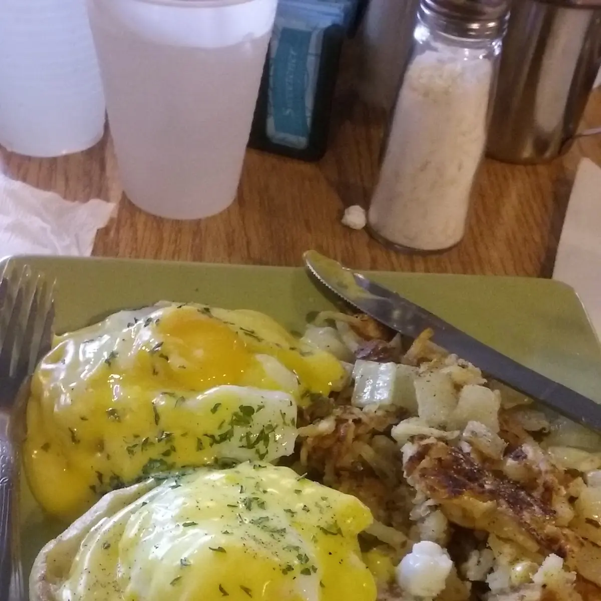 Eggs Benedict and Hashbrown Potatoes