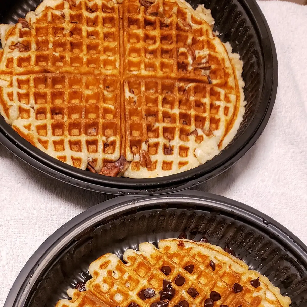 Chocolate Chip Waffle and Pecan Waffle