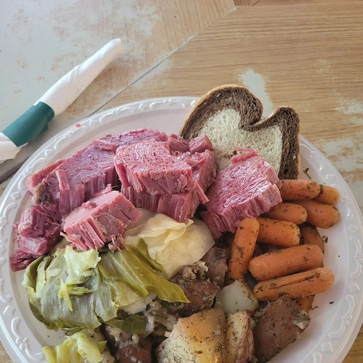 Corned Beef Cabbage Red Potatoes Carrots and Beer Cheese Soup
