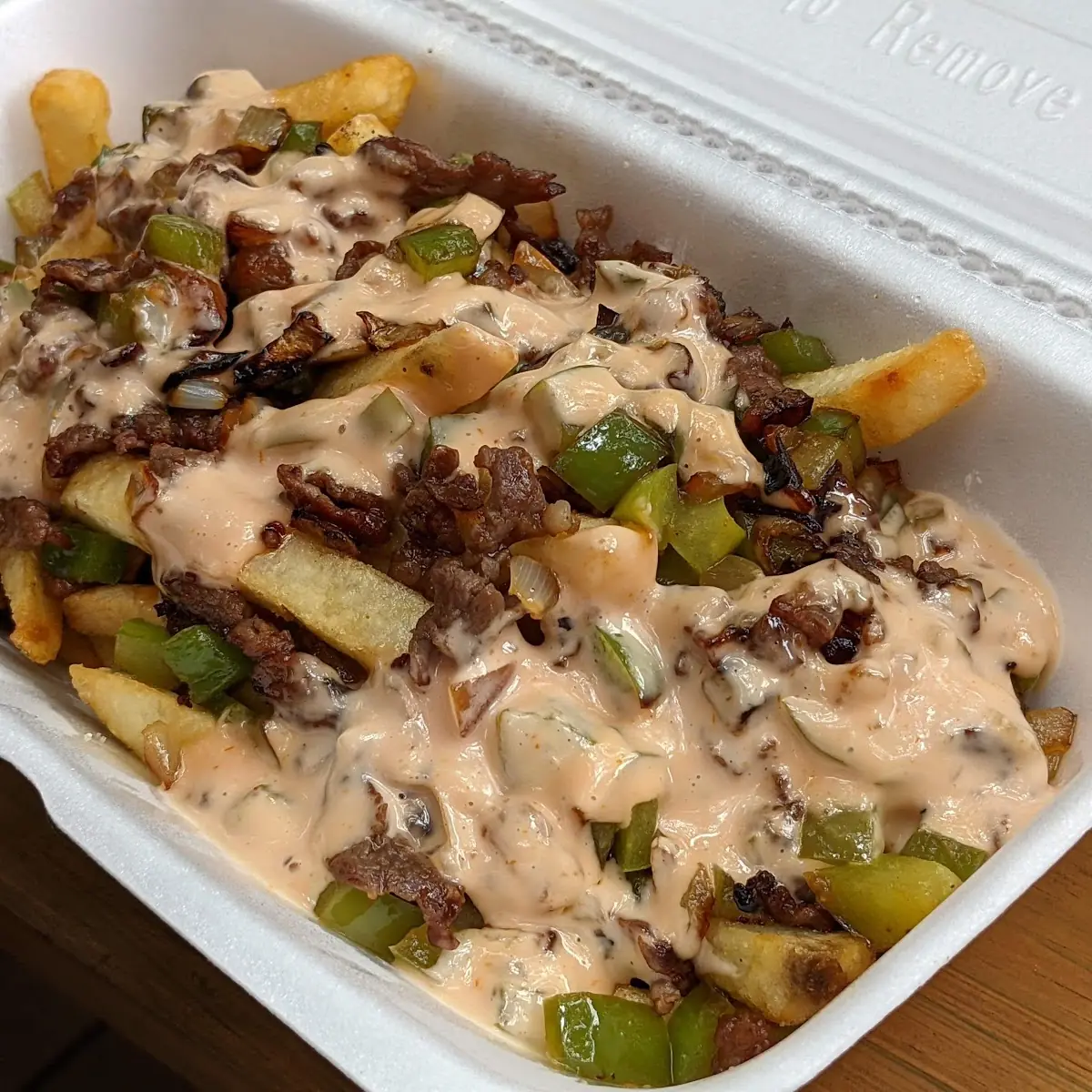 Philly Cheesesteak Stack Fries