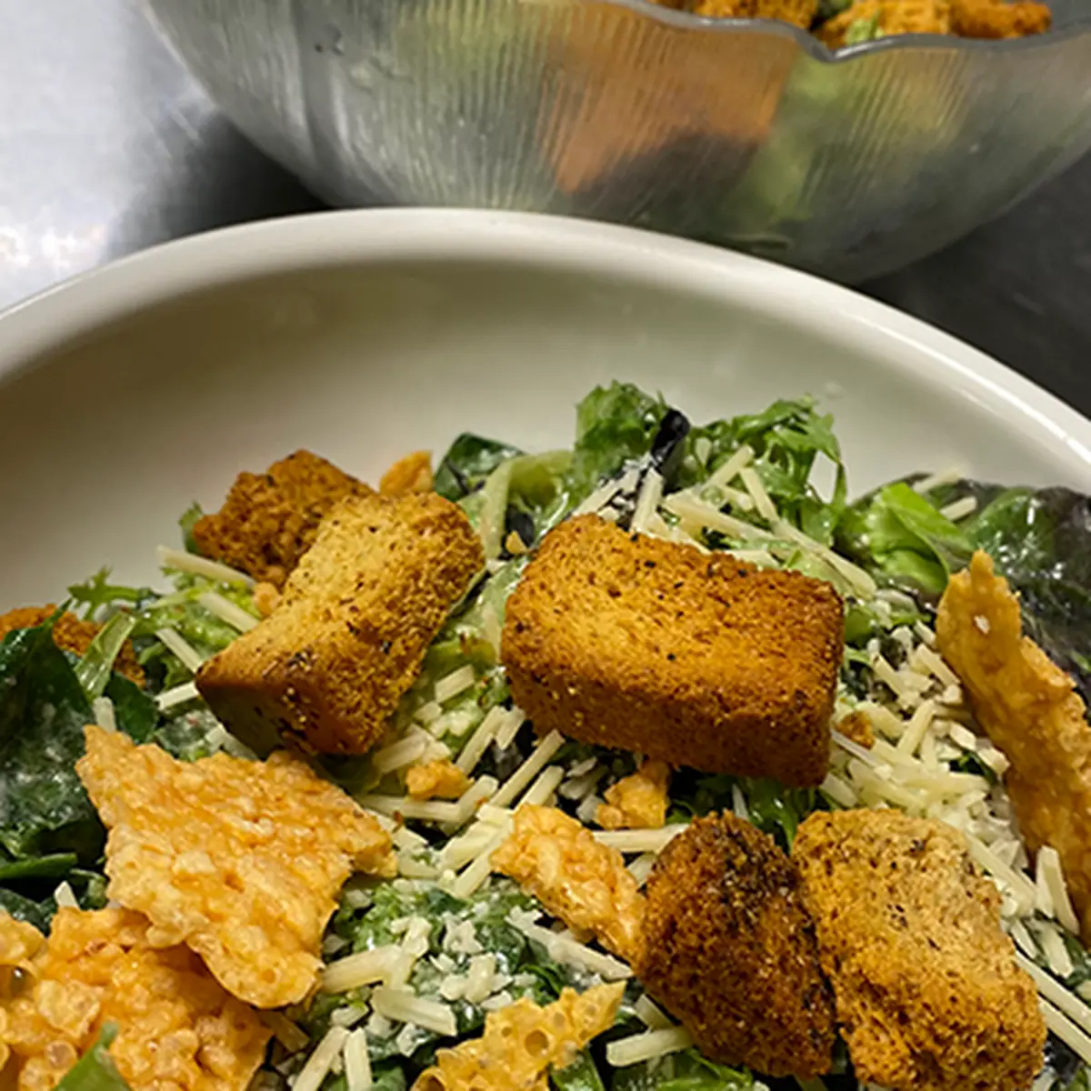 Spinach Caesar Salad
