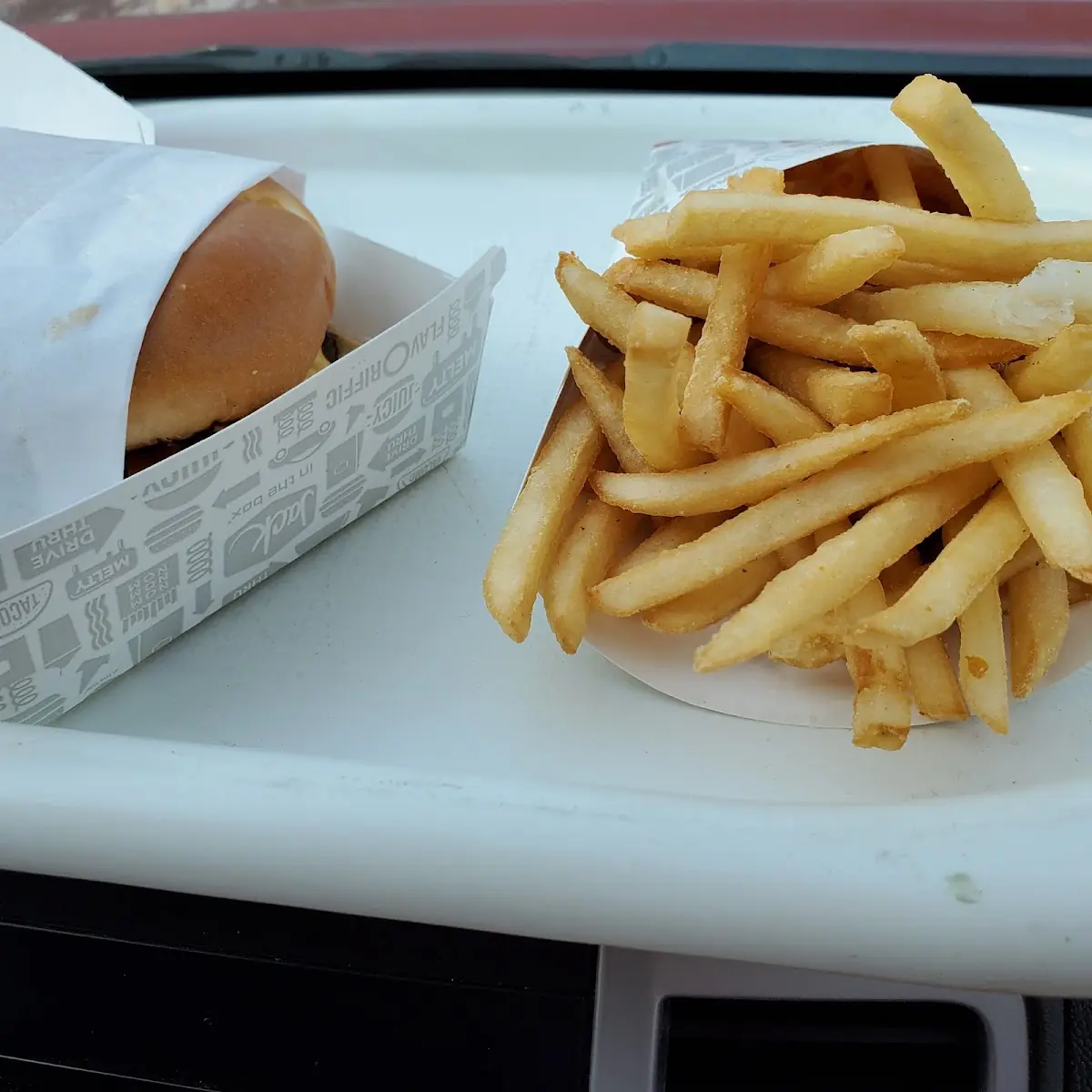 Bacon Cheddar Burger and Fries