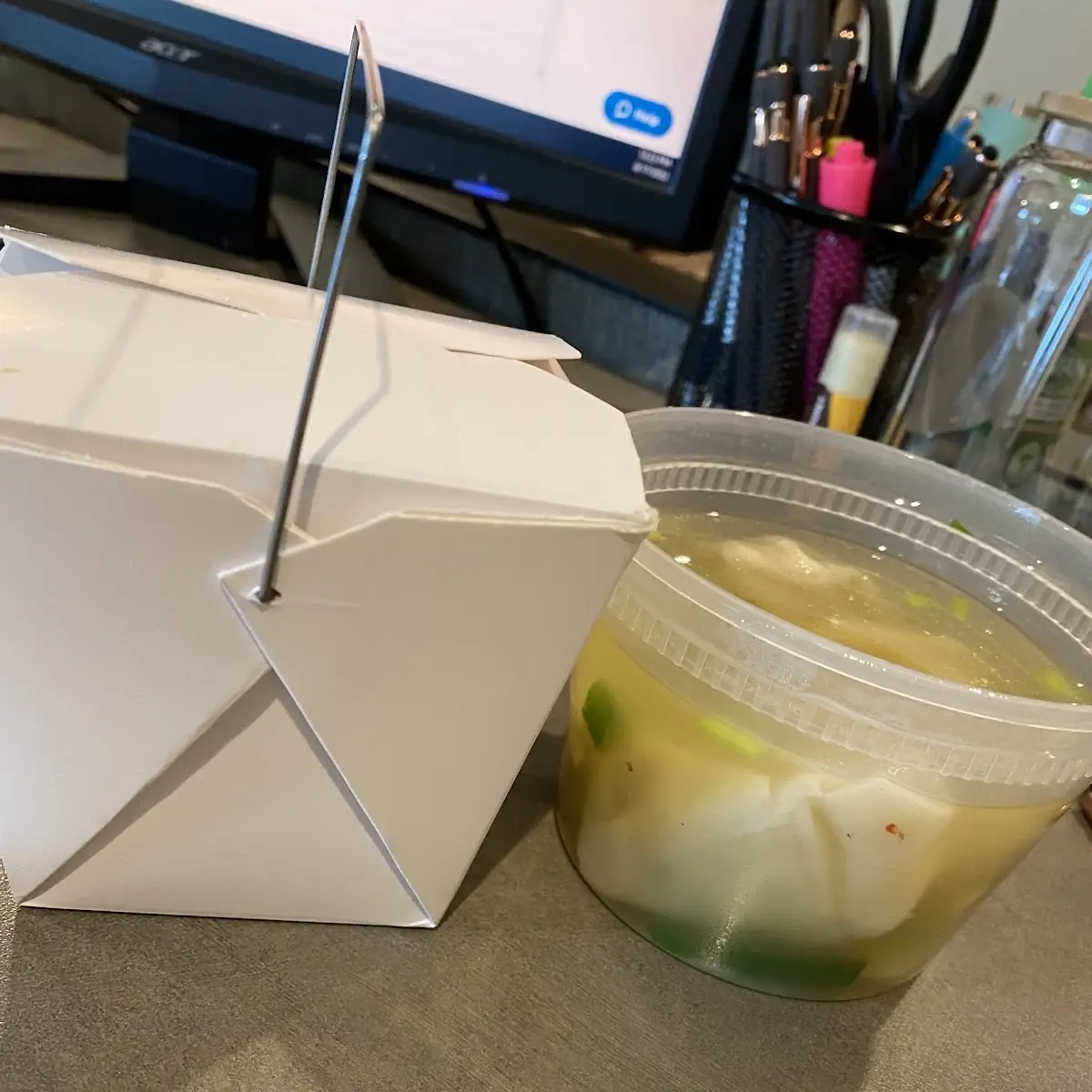 Wonton Soup and Fried Rice