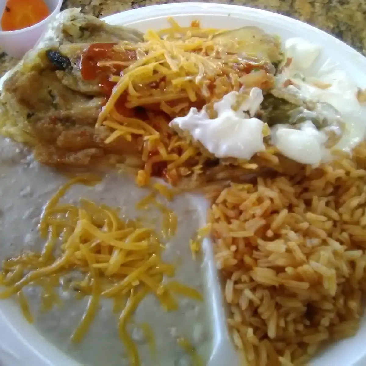 Chili Relleno Rice and Beans