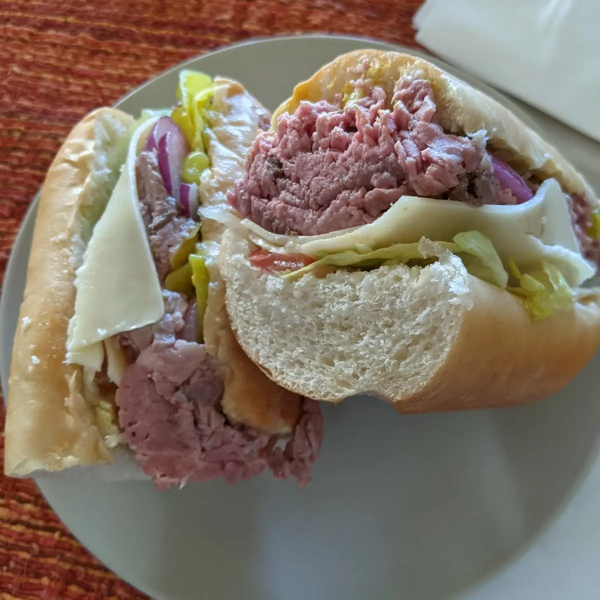Roast Beef Sandwich Sub Swiss Cheese
