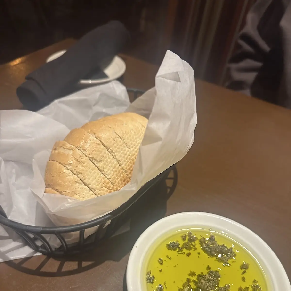 Warm Bread with Olive Oil Dipping Sauce