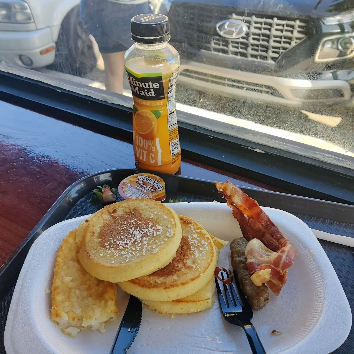 Pancakes Bacon Egg and Cheese