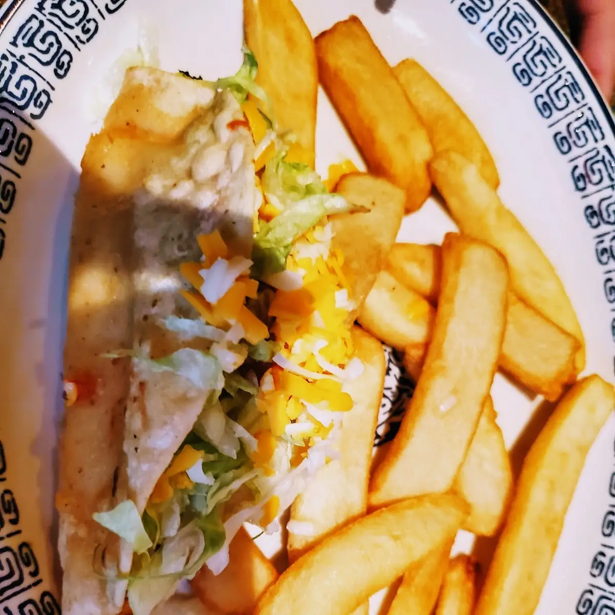 Chicken Taco and Fries
