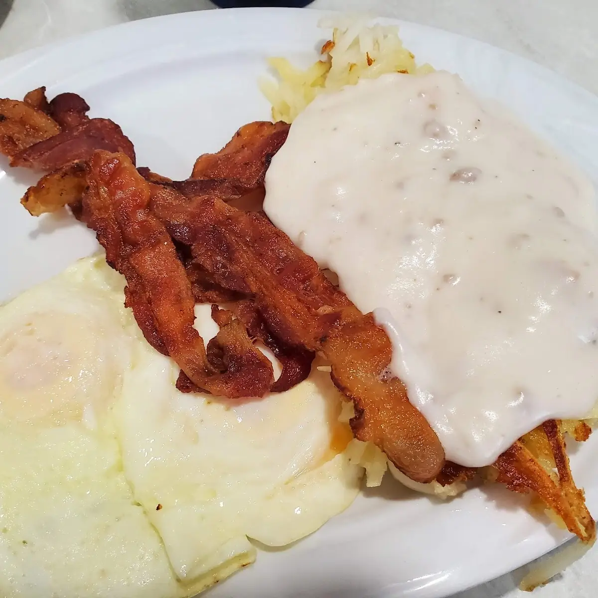 Eggs Hash Browns Bacon Sausage Gravy