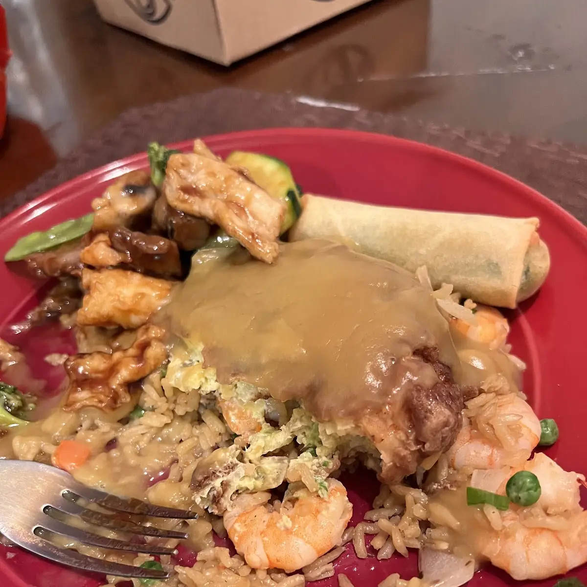 Shrimp Fried Rice Shrimp Egg Foo Young Spring Roll