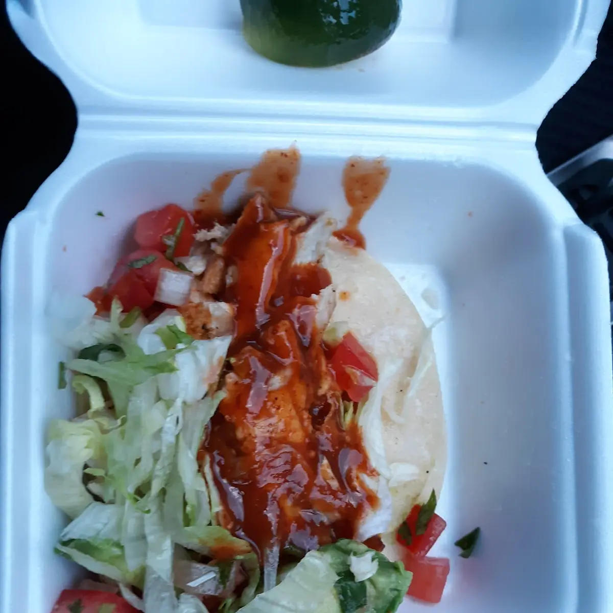 Fish Taco with Hot Sauce