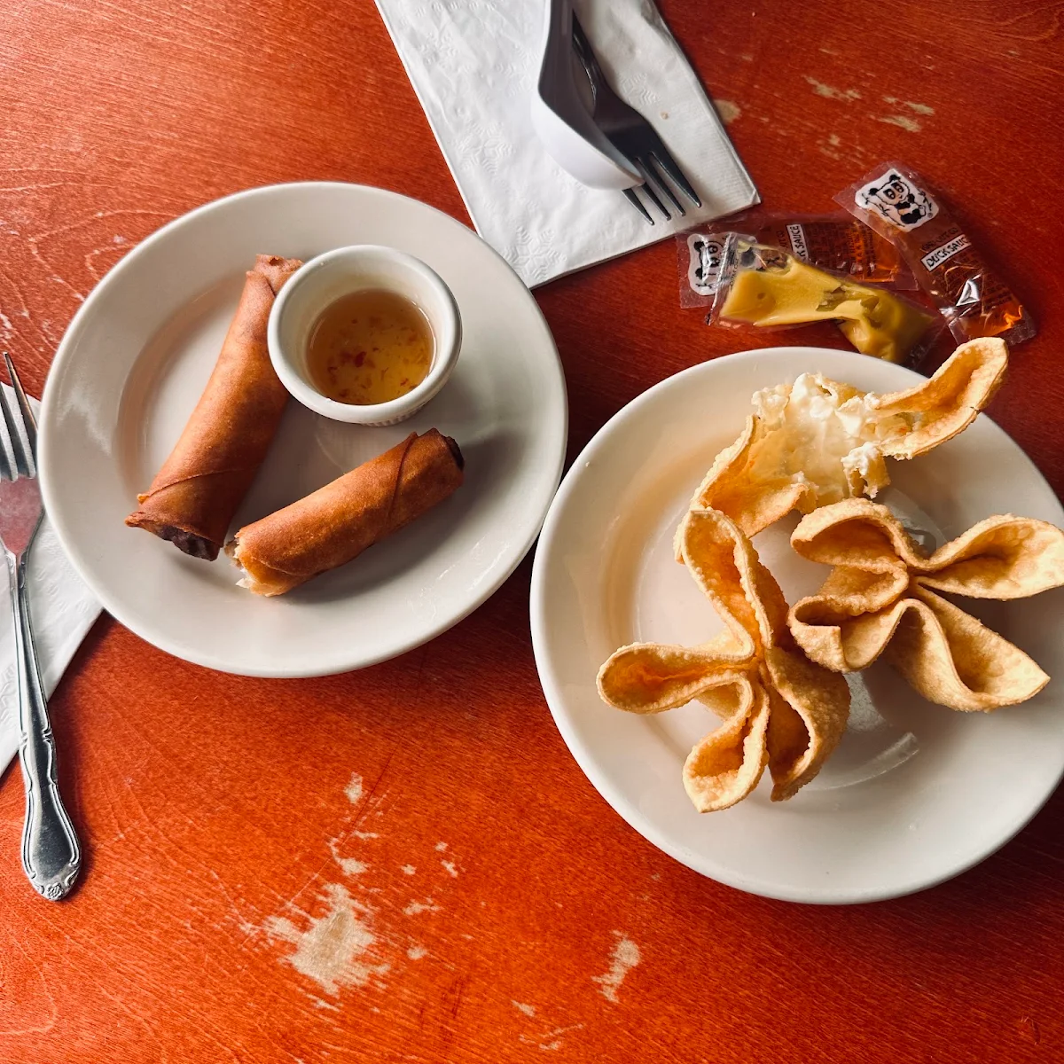 Egg Roll and Crab Rangoon