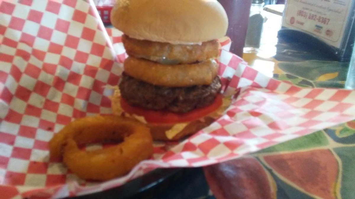 Cheeseburger with Onion Rings on the Side
