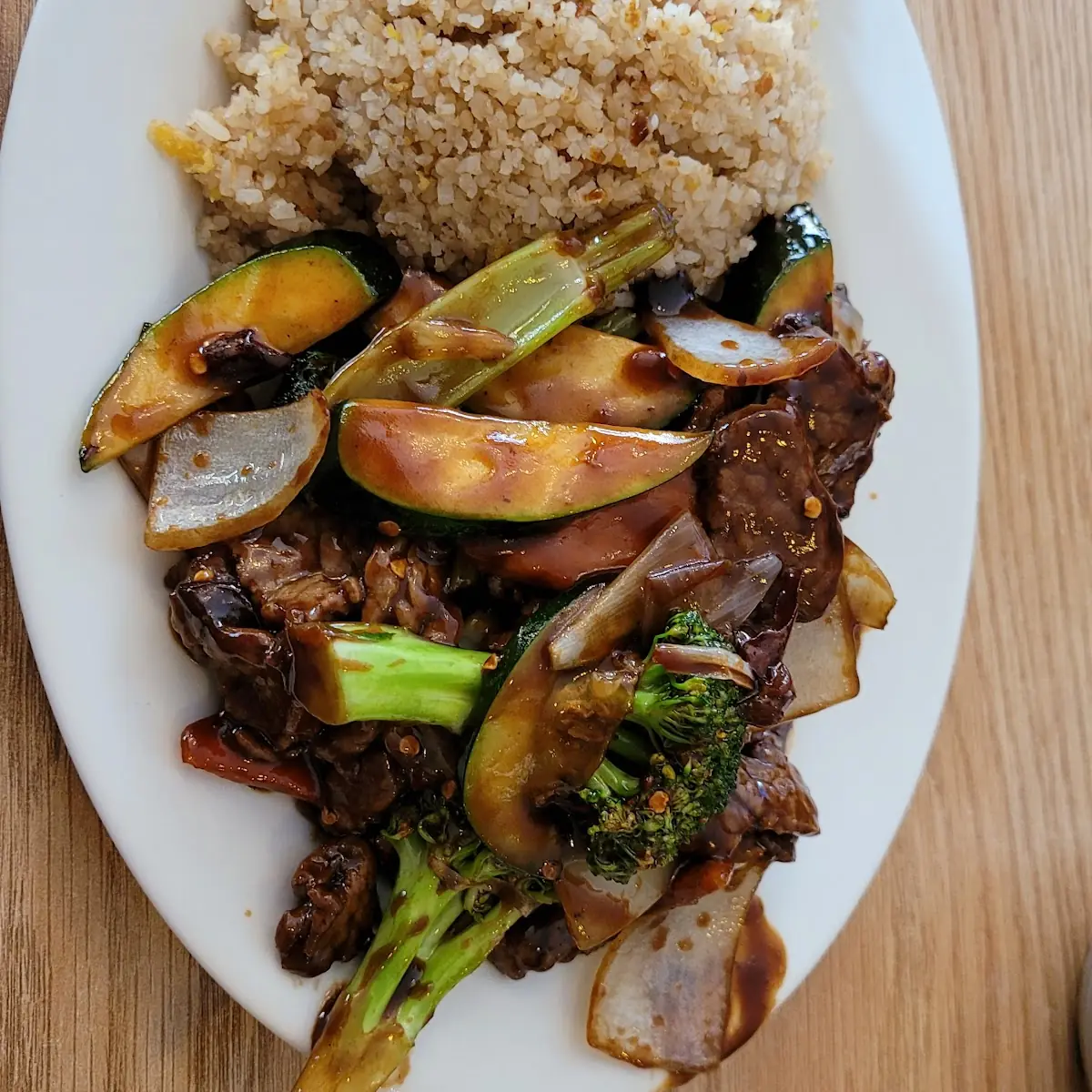 Szechuan Beef with Fried Rice Lunch