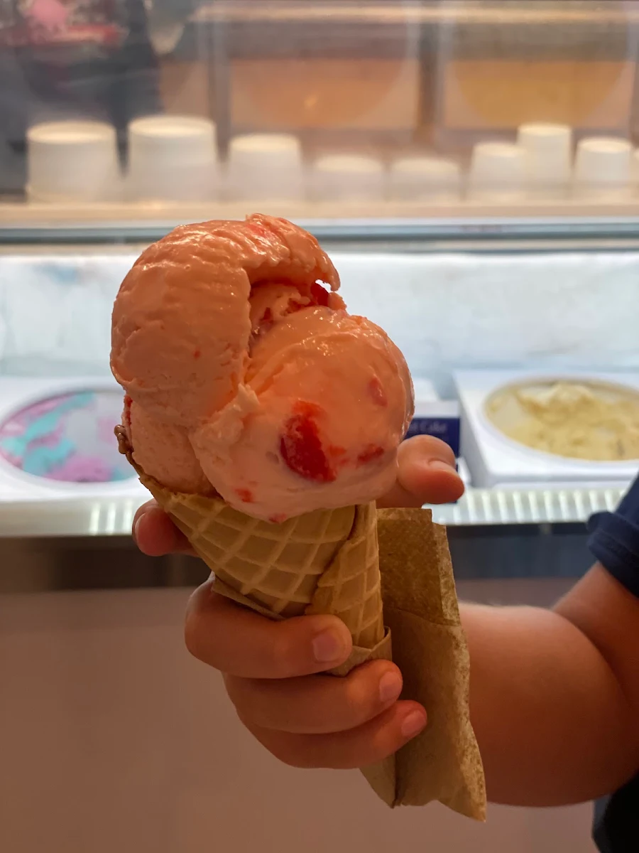 Strawberry Ice Cream Waffle Cone