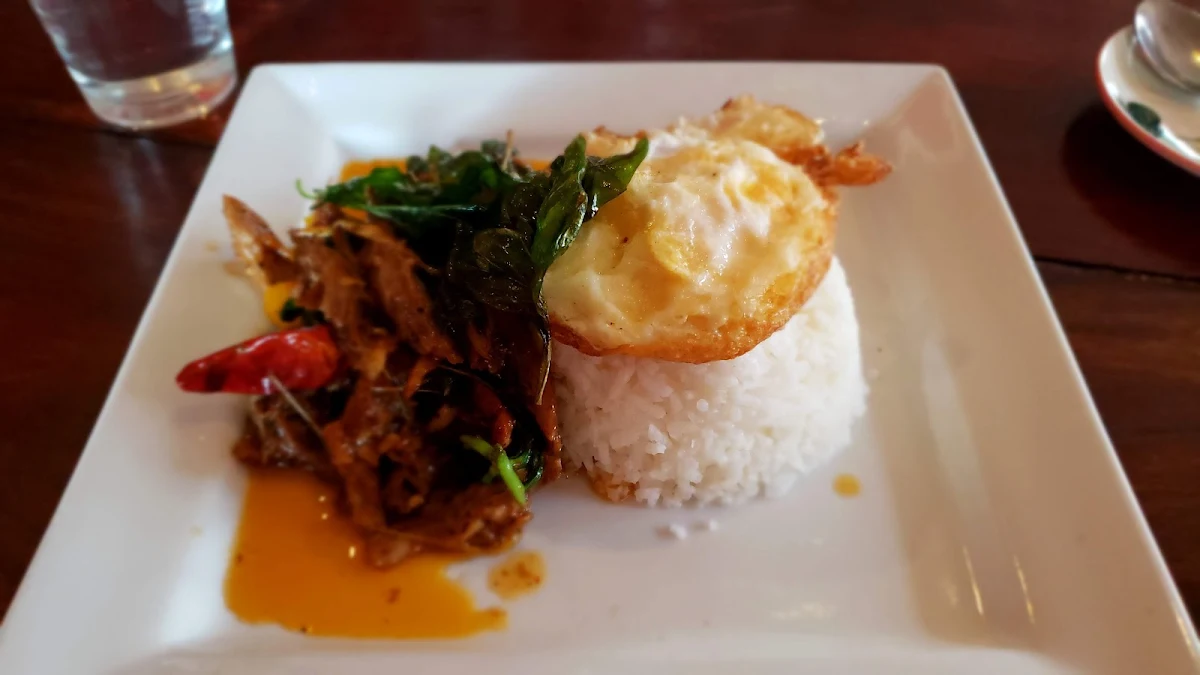 Spicy Basil BBQ Duck Stir-Fry on Rice