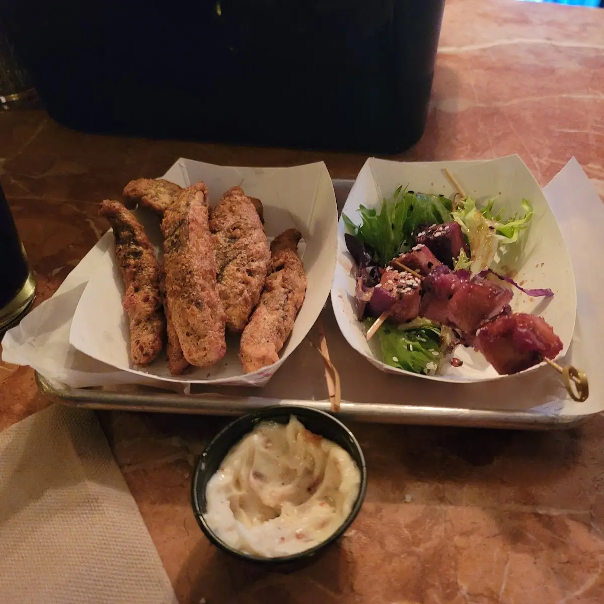 Pork Belly Bites and Portobello Fries