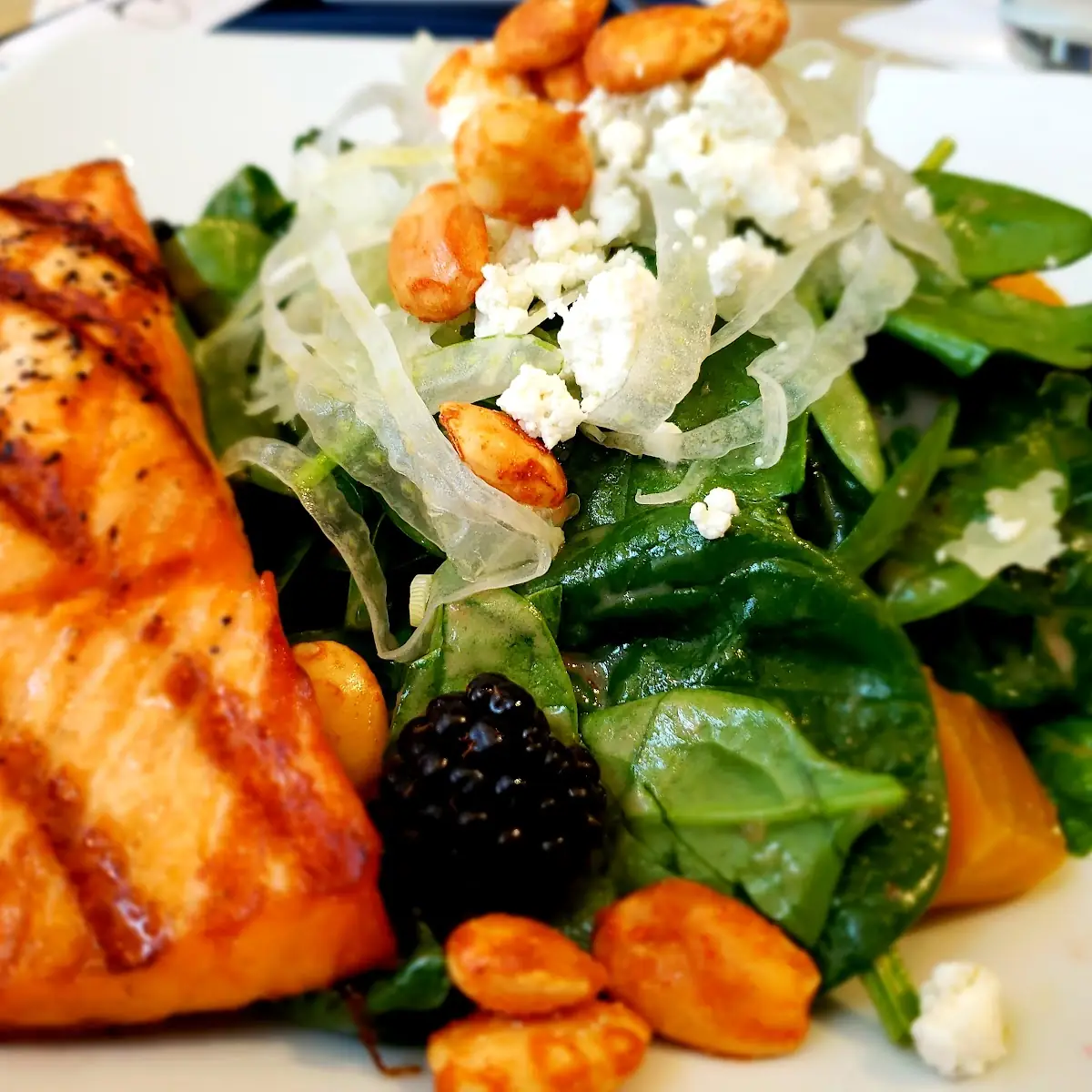 Spinach Salad with Salmon