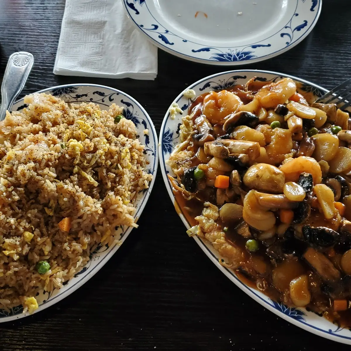 Shrimp Fried Rice and Shrimp Egg Foo Young