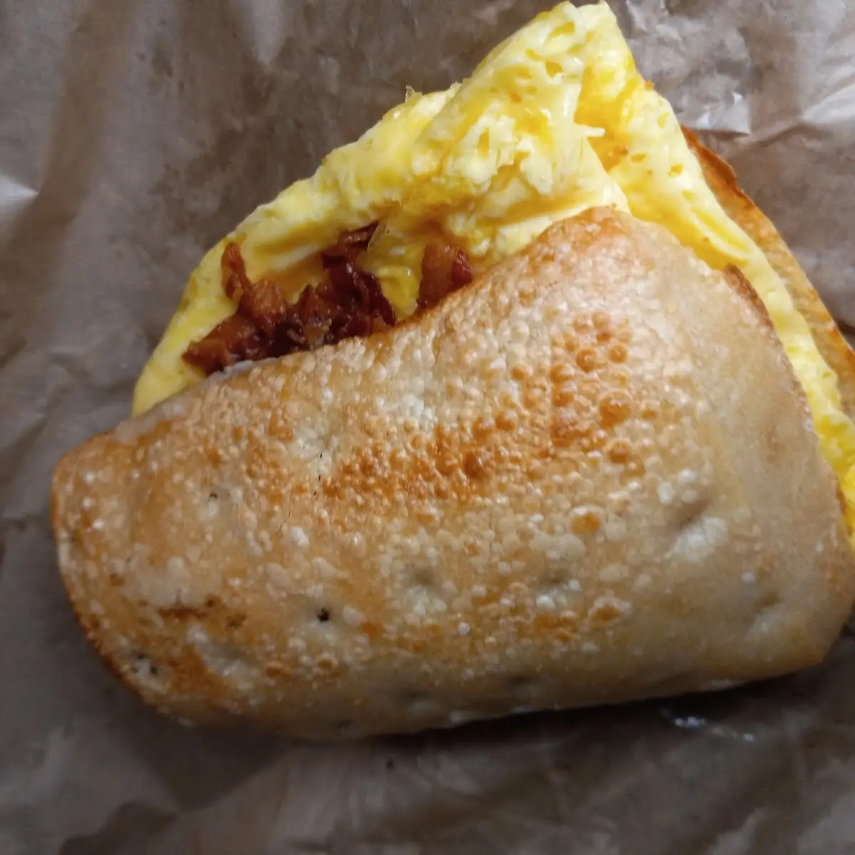 Bacon Scrambled Egg and Cheese on Ciabatta