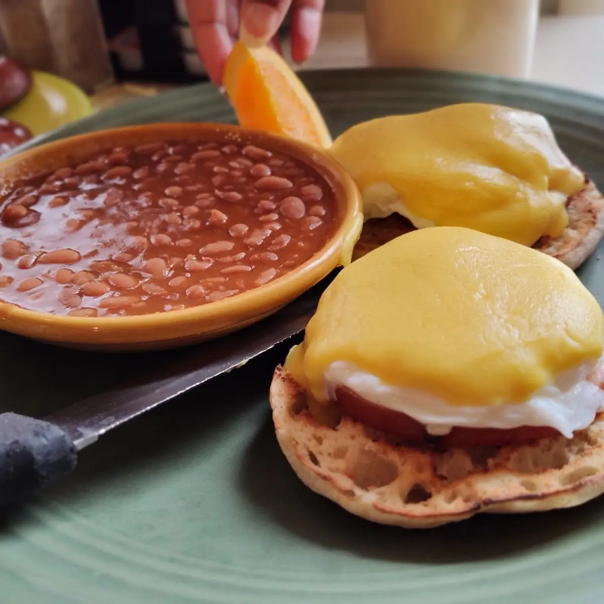 Eggs Benedict with Baked Beans