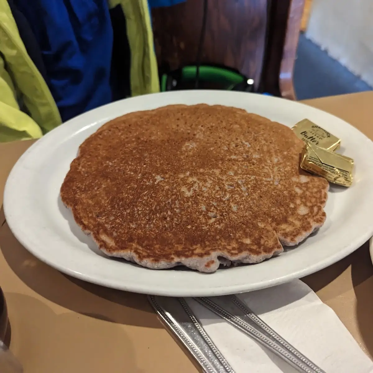 Full Stack Blue Corn Piñon Pancakes