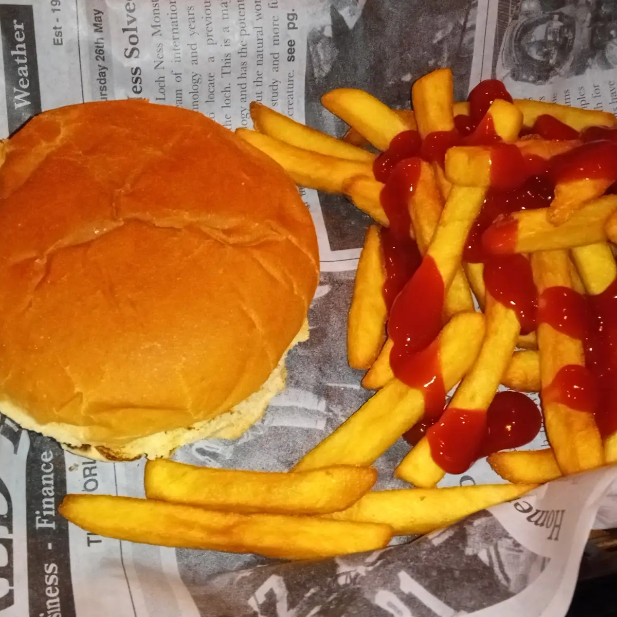 Chicken Patty Sandwich and Fries