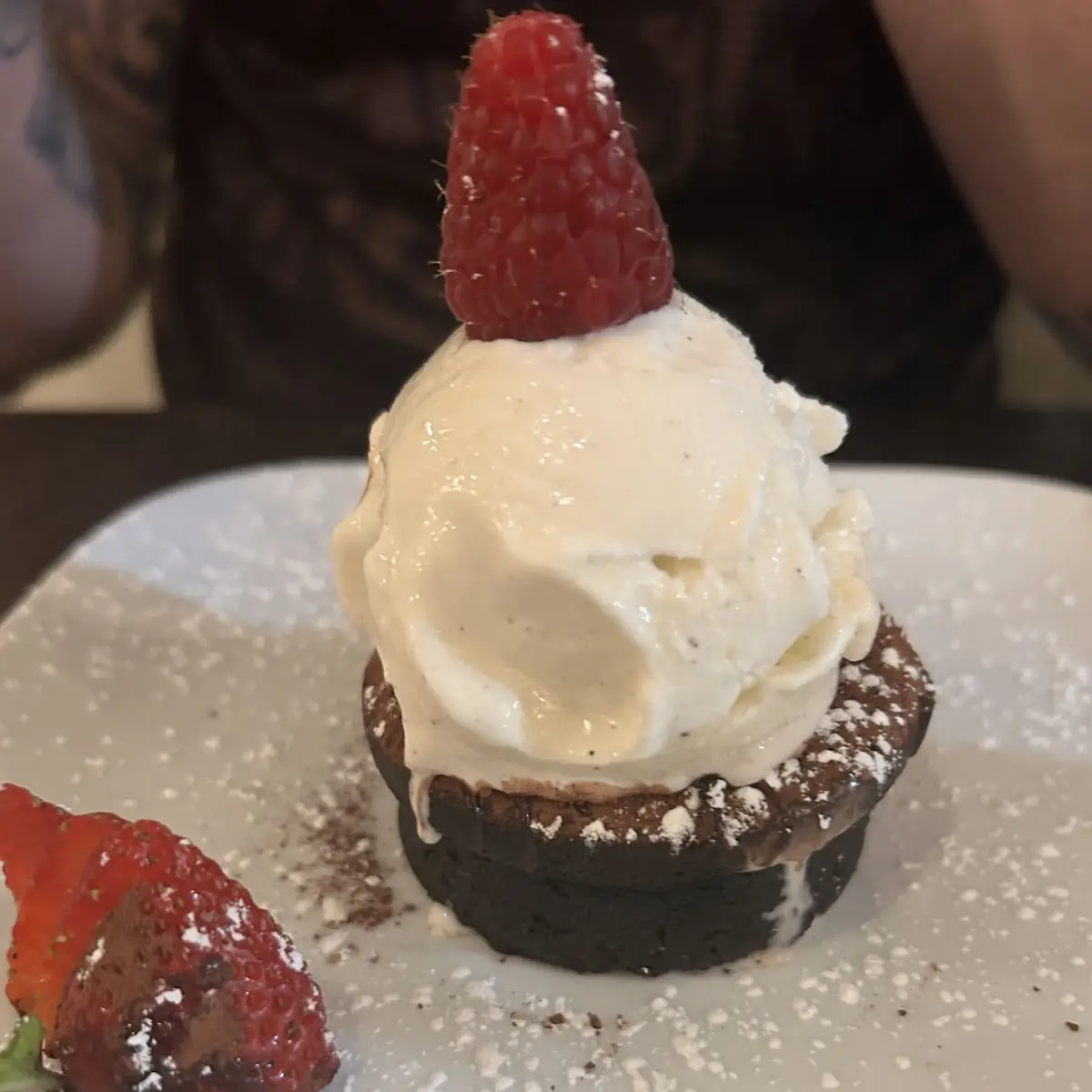 Flourless Chocolate Cake with Vanilla Gelato