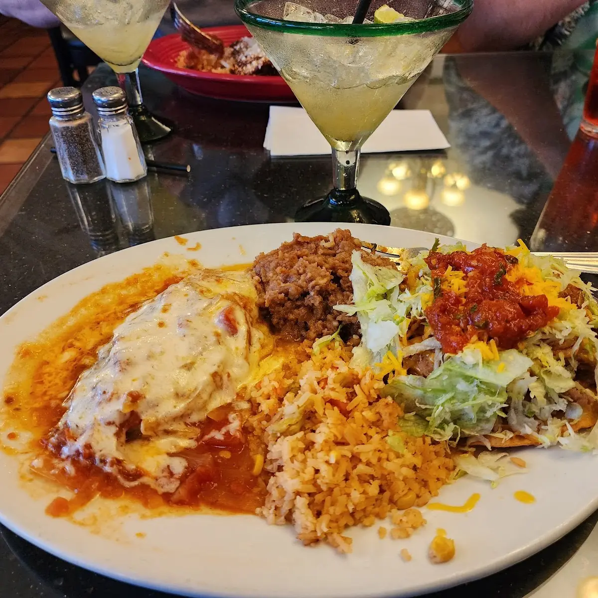 Chili Relleno and Pastor Tostada