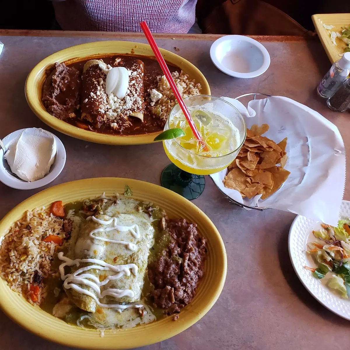 Mole and Suizas Enchiladas