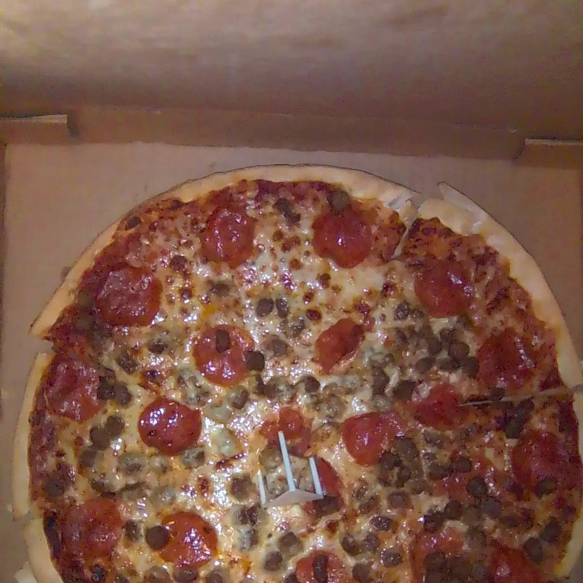 Large Pan Pepperoni and Sausage Pizza