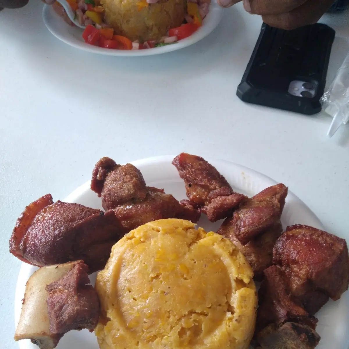 Carne Frita Con Mofongo