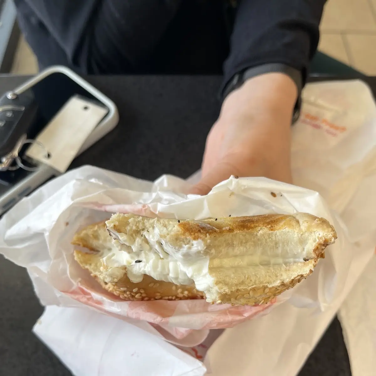 Sesame Bagel with Cream Cheese