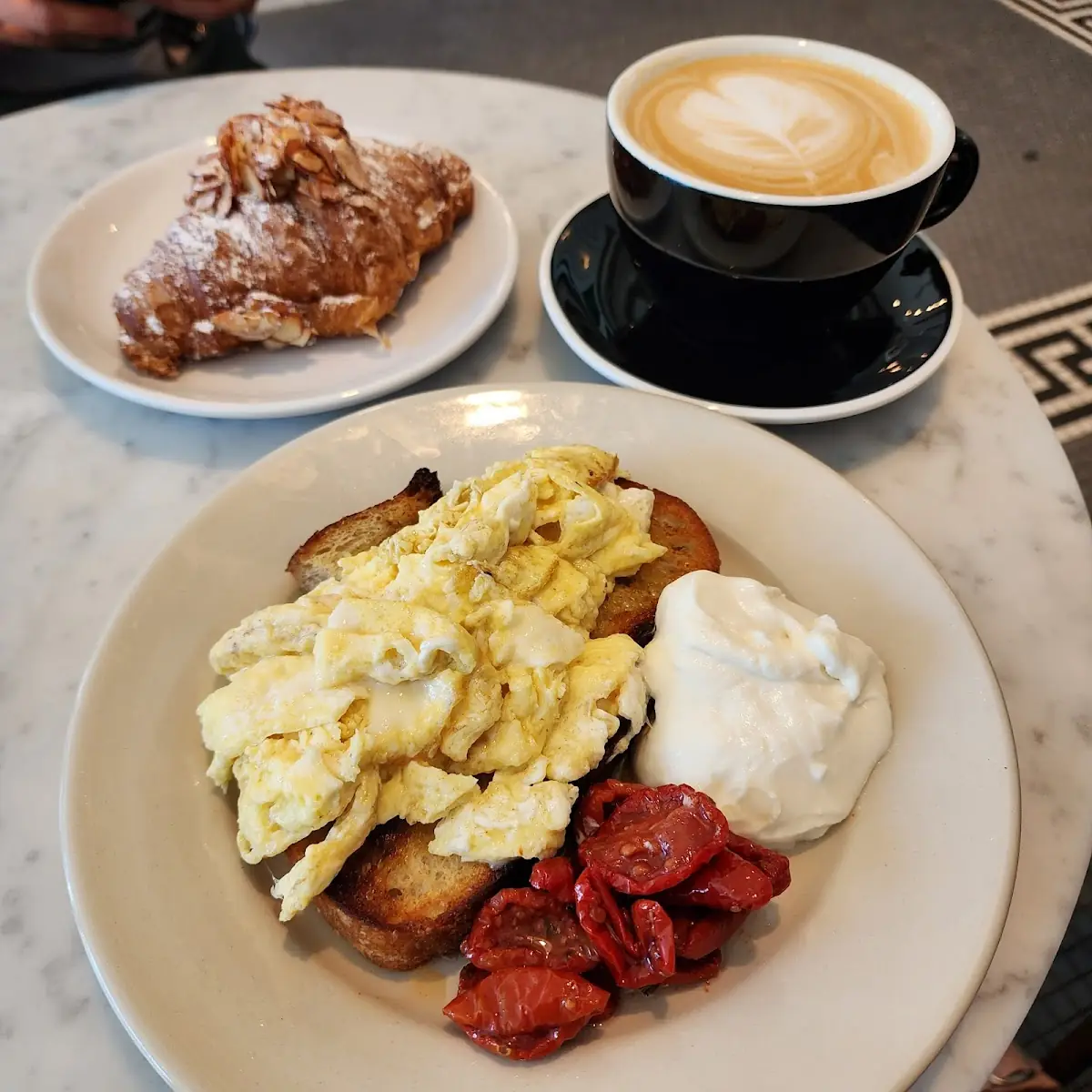 Scrambled Egg with Goat Cheese Mousse and Sun-Dried Tomatoes