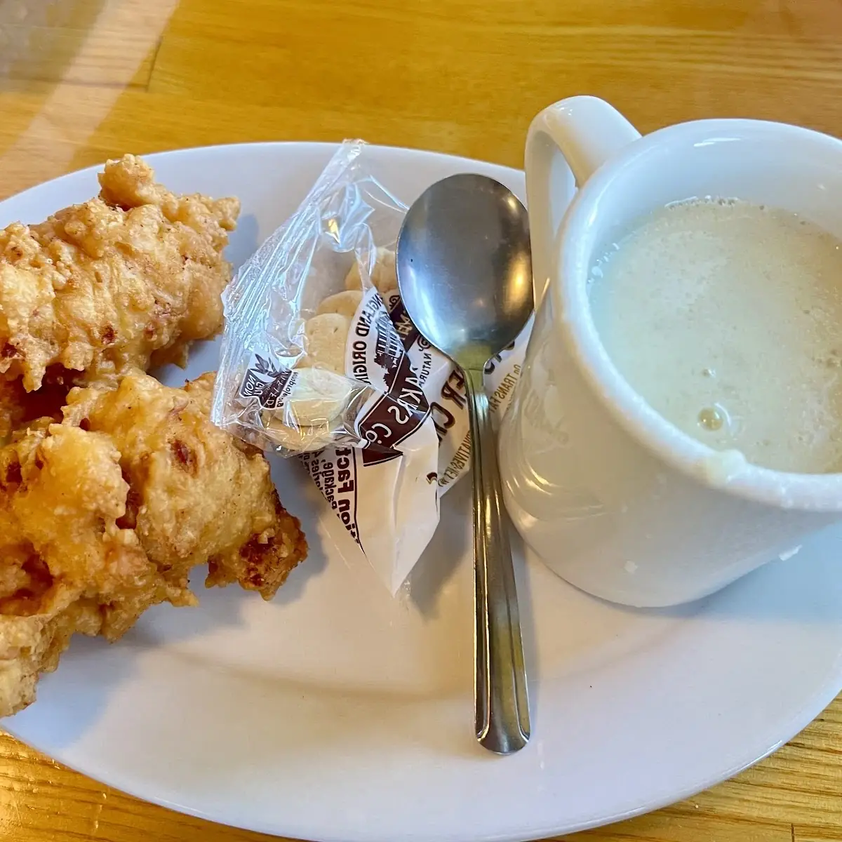 Clam Chowder and Clam Cakes