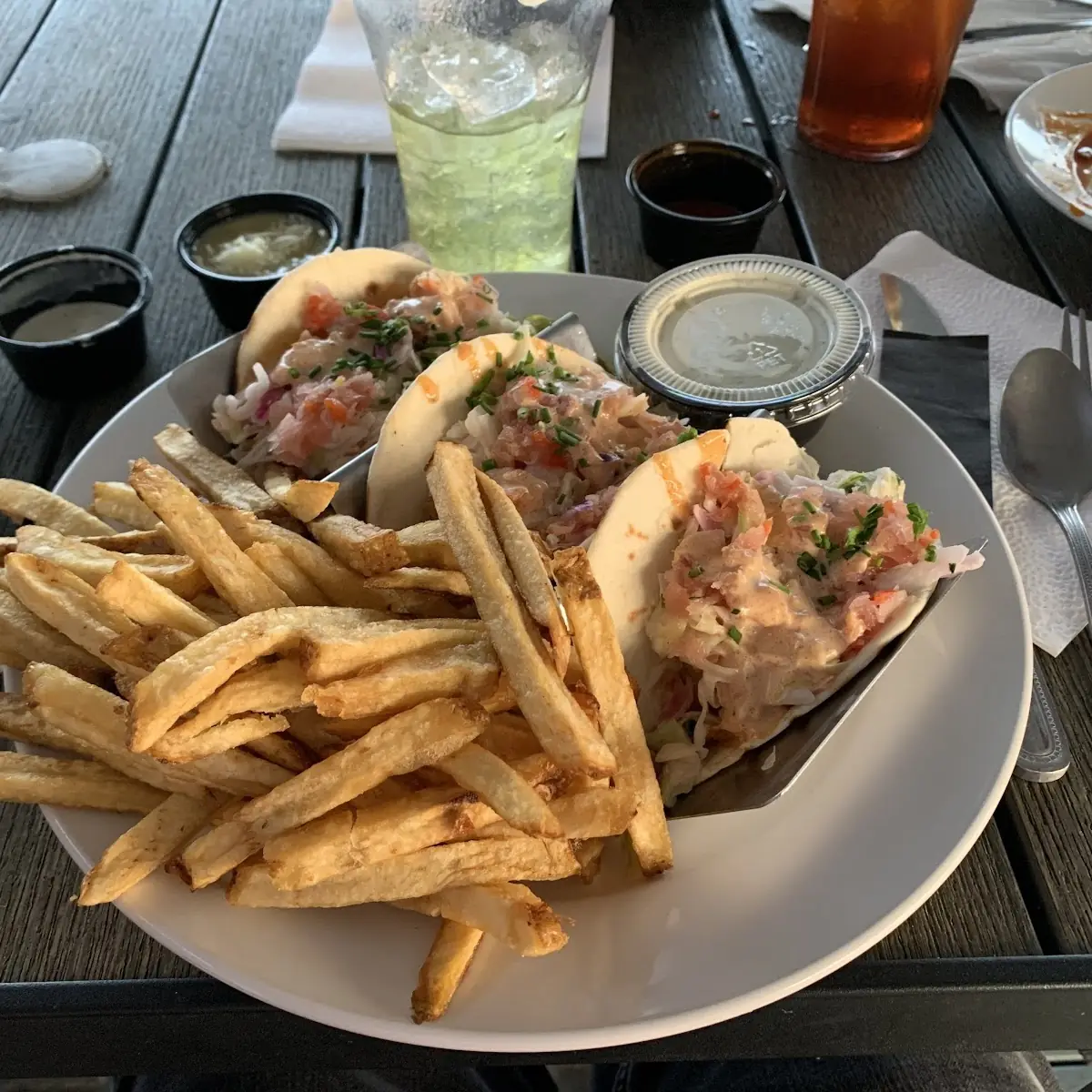 Shrimp Tacos with Fries