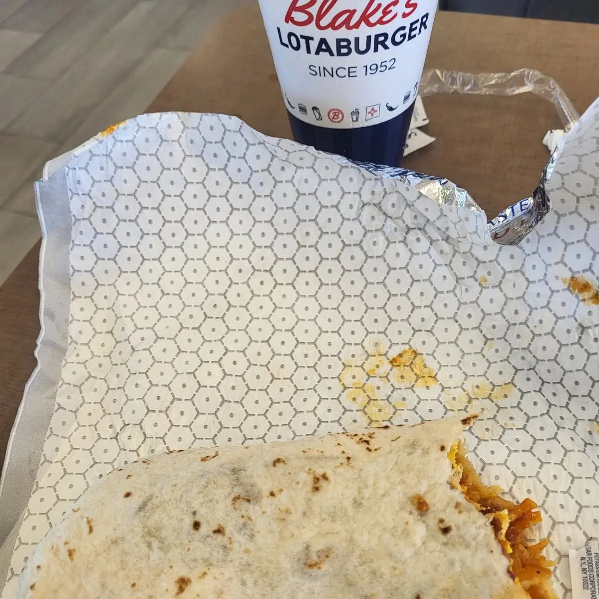 Breakfast Burrito Bacon Red and Green Chile