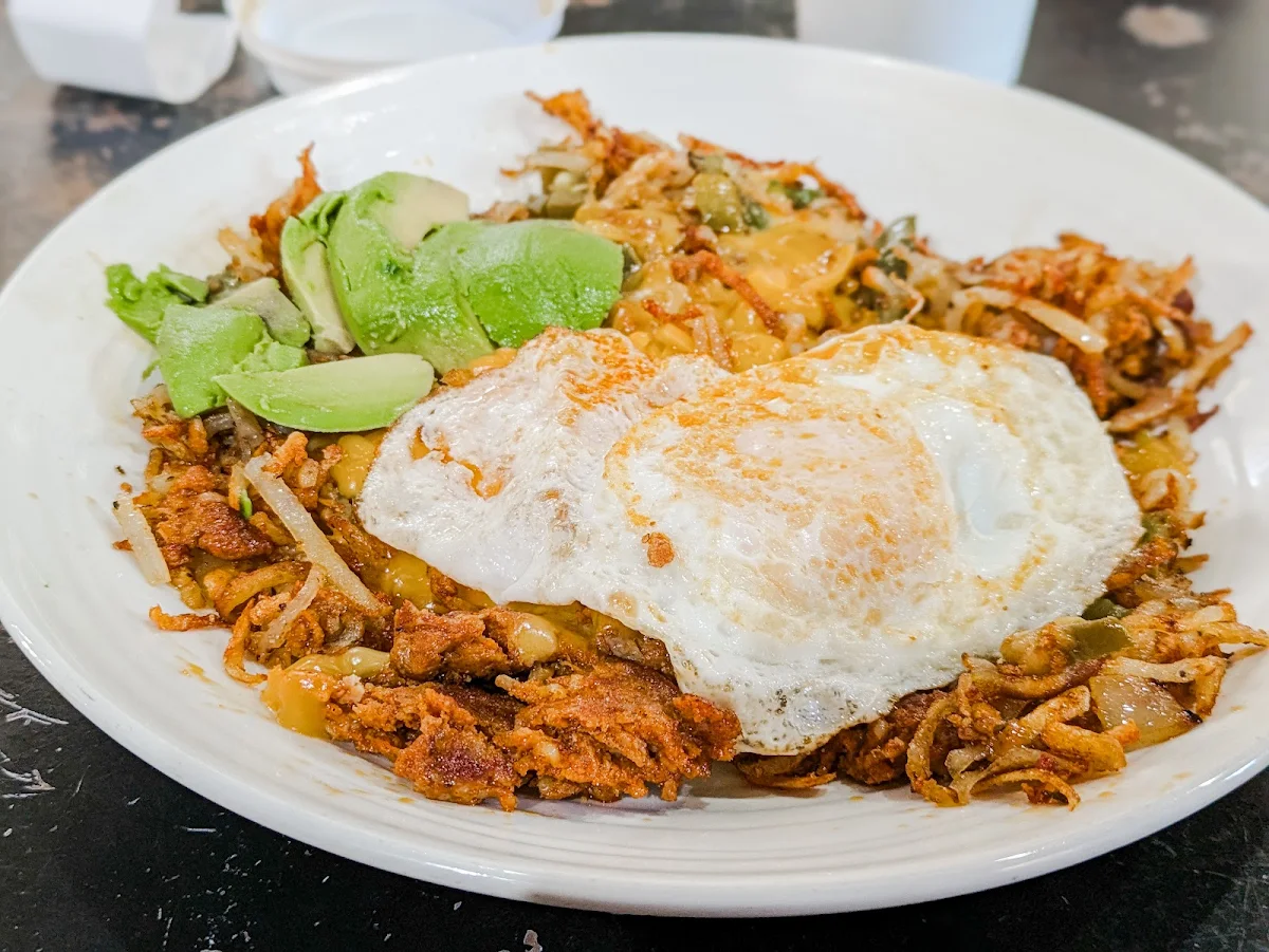 Hash Browns Chorizo and Eggs