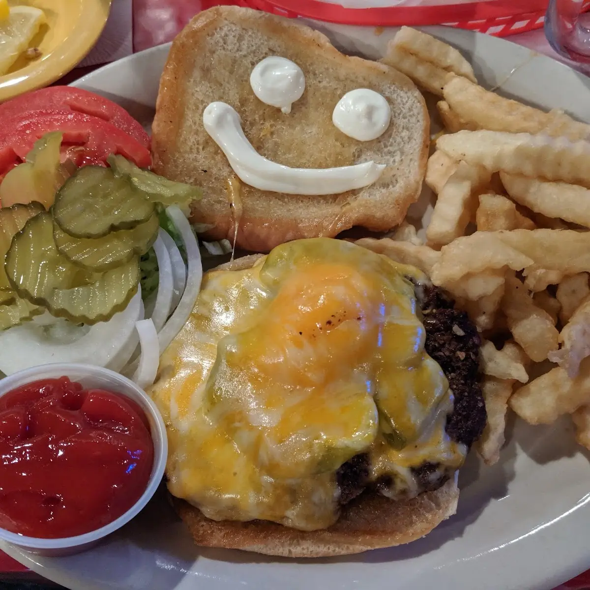 Green Chile Cheeseburger and Fries