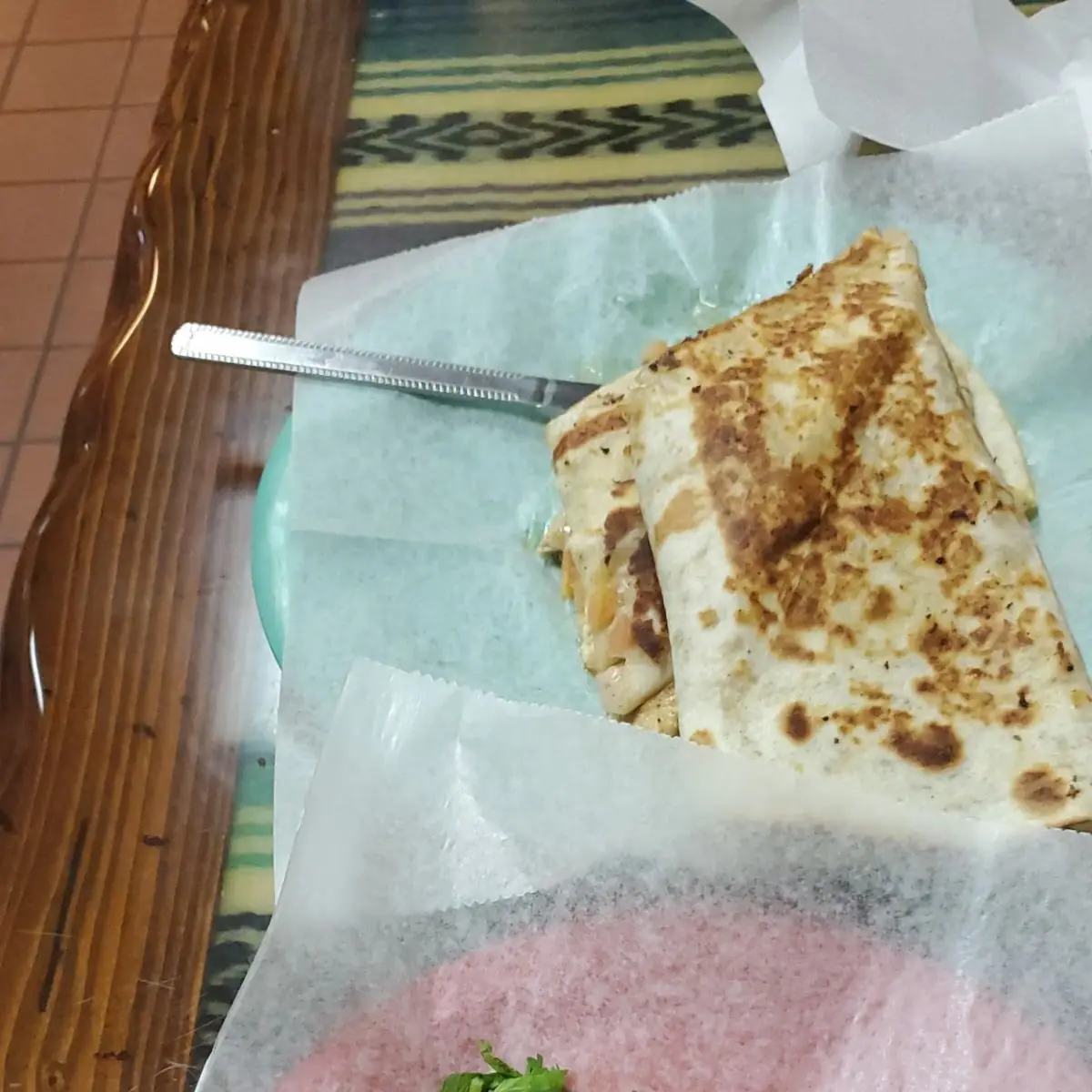 Chicken Quesadilla and Asada Taco