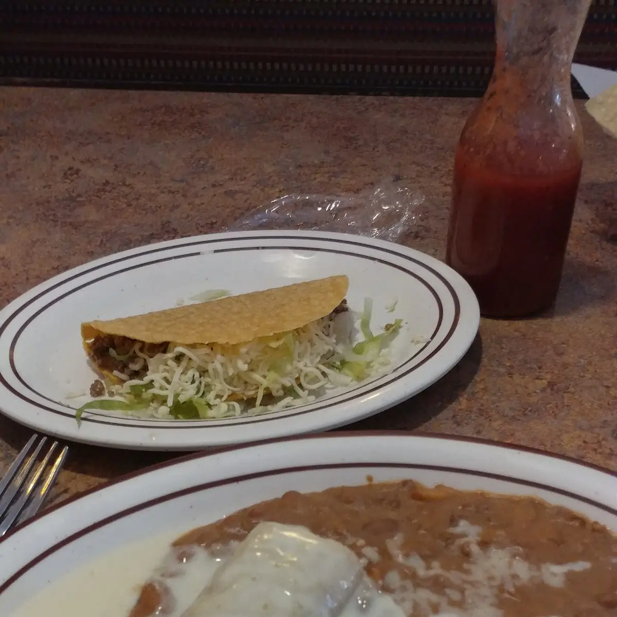 Beef Enchiladas Rice Beans Taco
