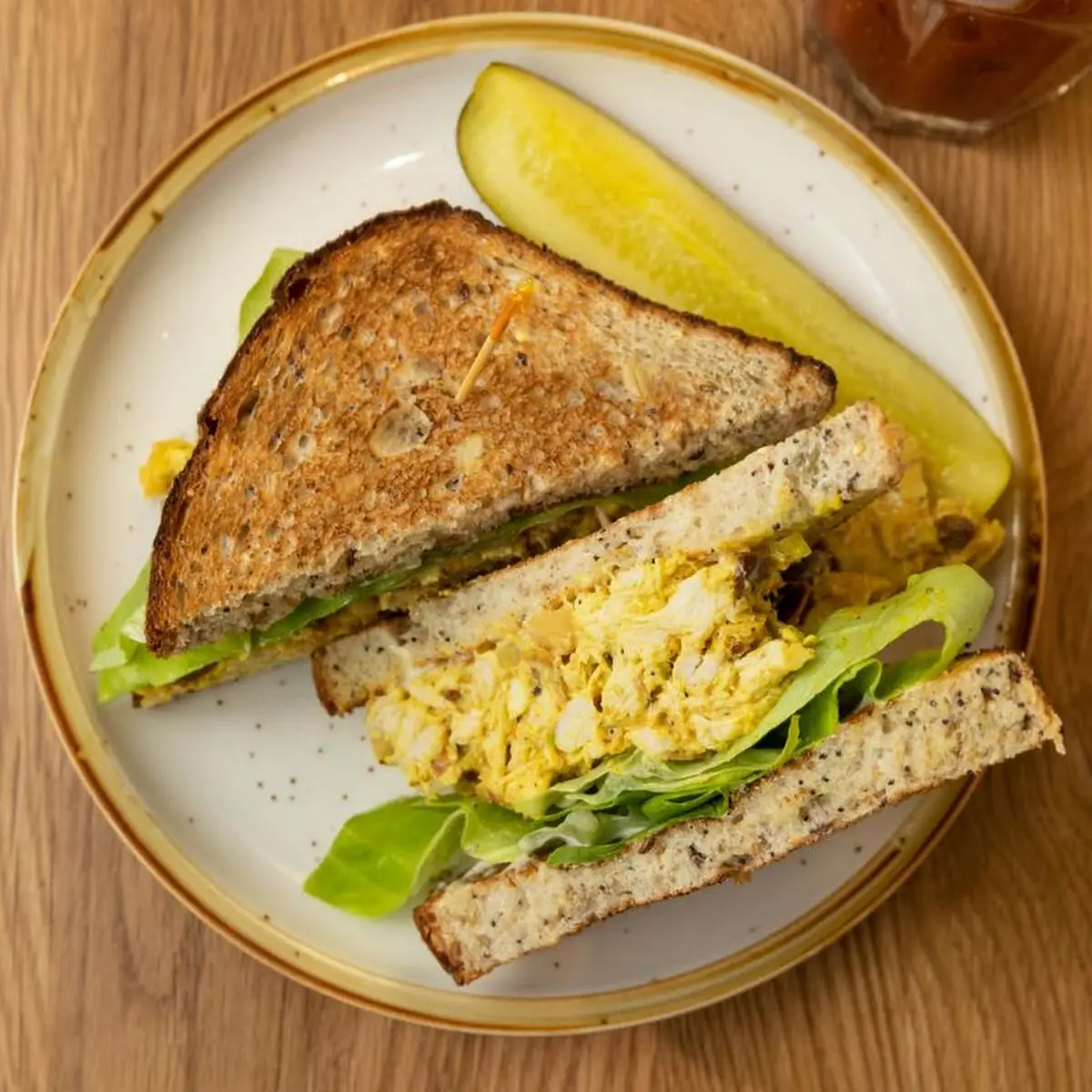 Black Pepper Turmeric Chicken Salad Sandwich