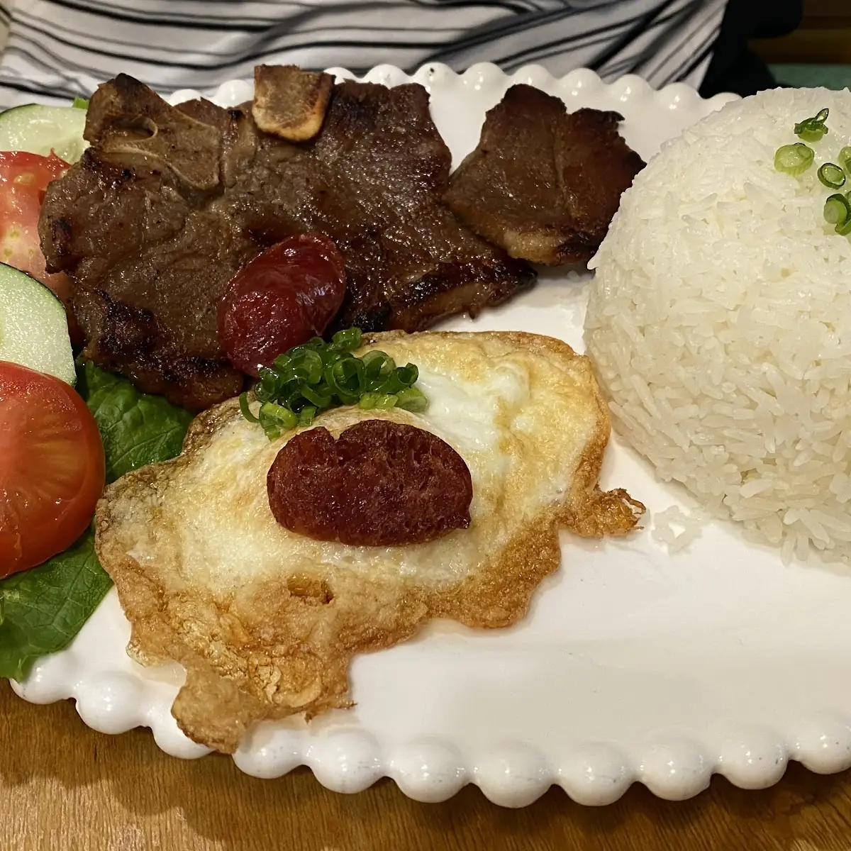 Grilled Pork Chop and Egg
