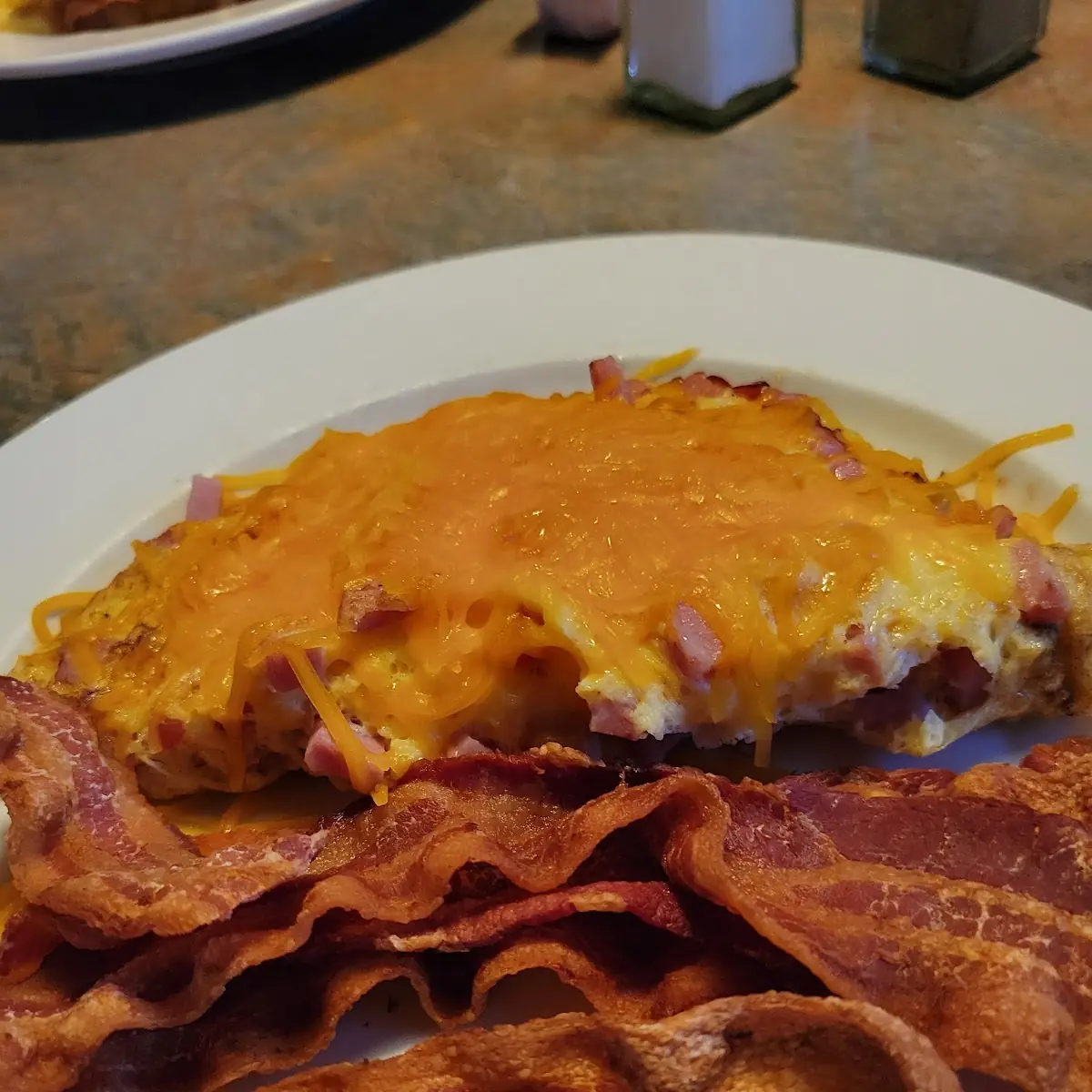 Ham & Cheese Omelet and Baco