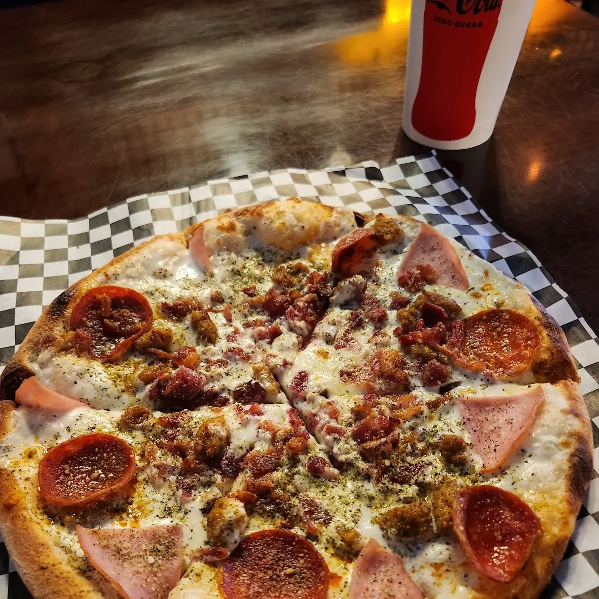 Meat Pizza with White Sauce