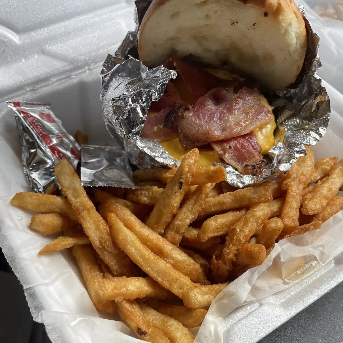 Bacon Cheese Burger with Fries