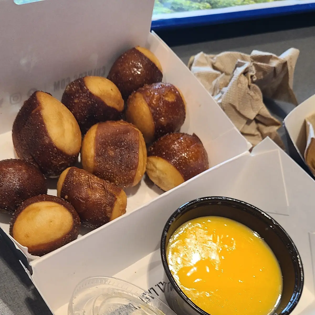 Pretzel Bites with Cheese Dip