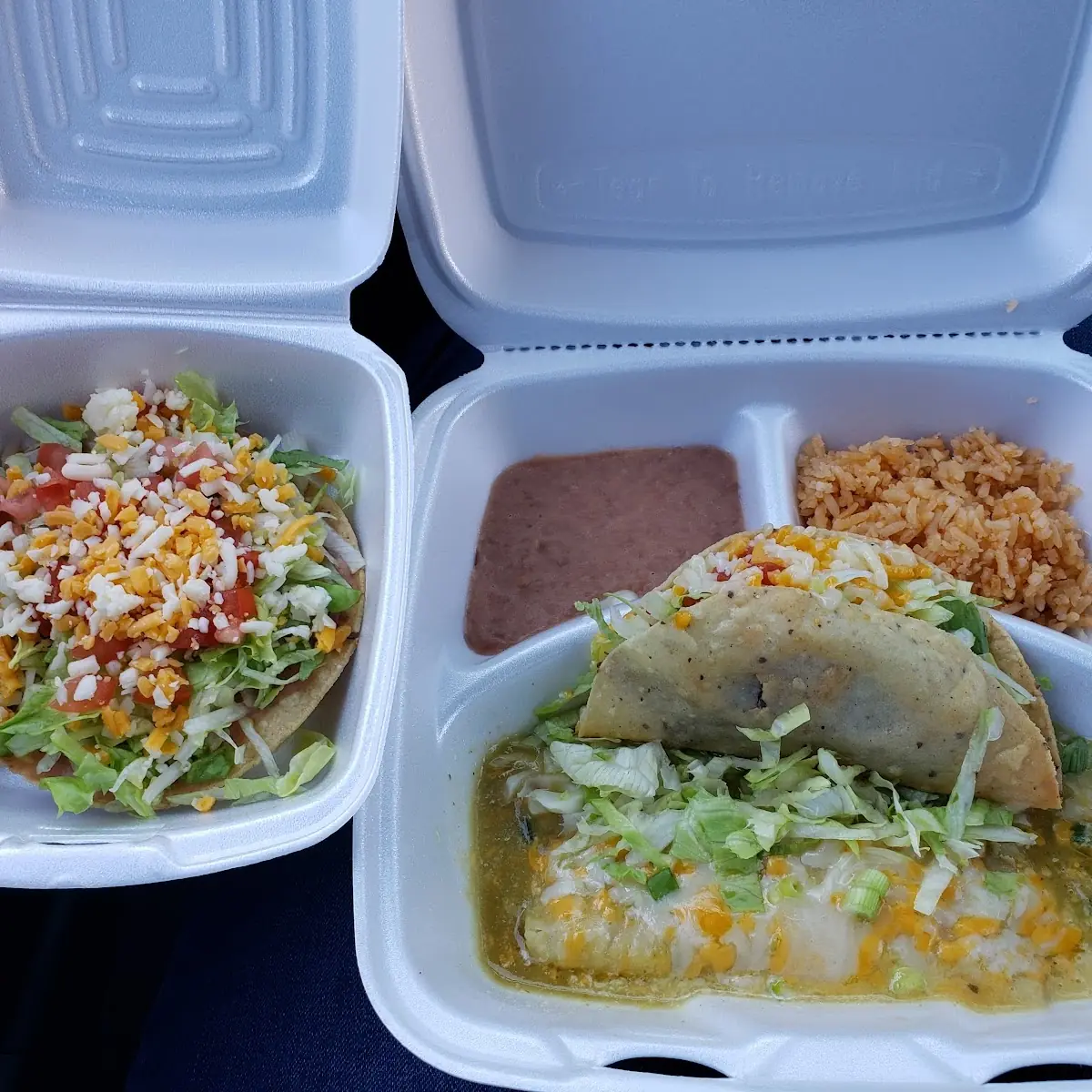Potato Tacos w Rice & Beans