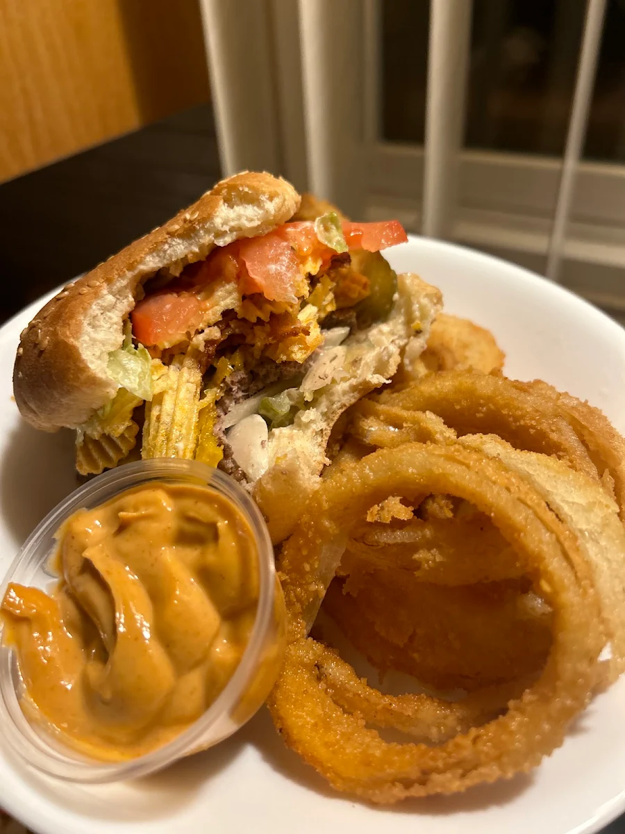Ruffles Burger Combo with Onion Rings, A&W Canada