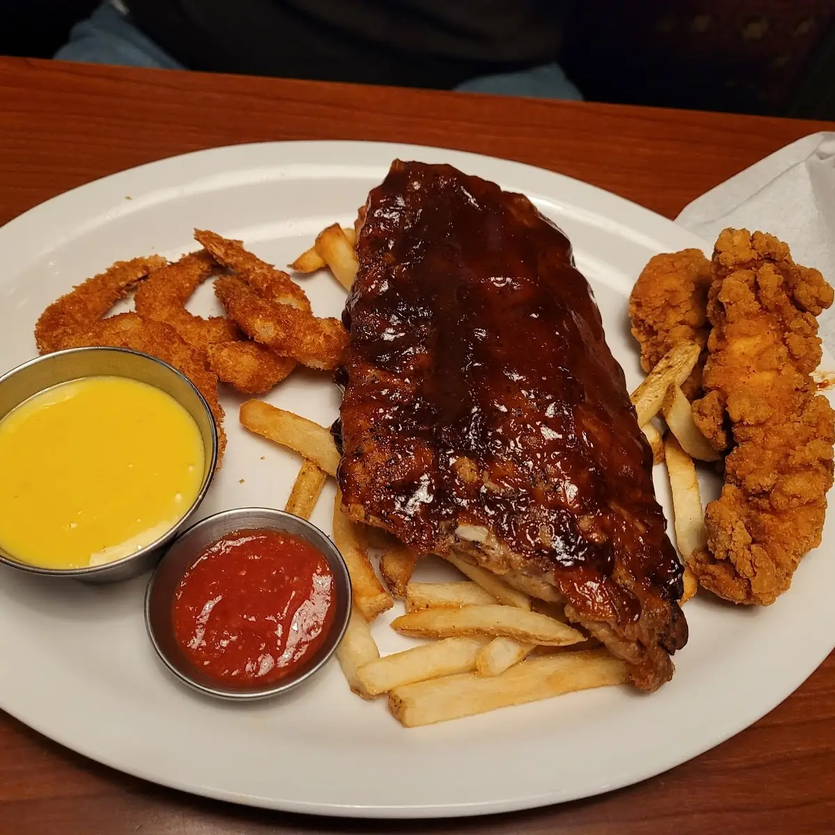 Chicken Ribs and Fried Shrimp